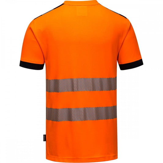 PW3 T181 Hi-Vis T-Shirt Short Sleeve Orange/Black