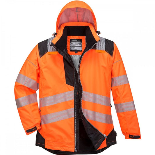 PW3 T400 Hi-Vis Winter Jacket Orange/Black