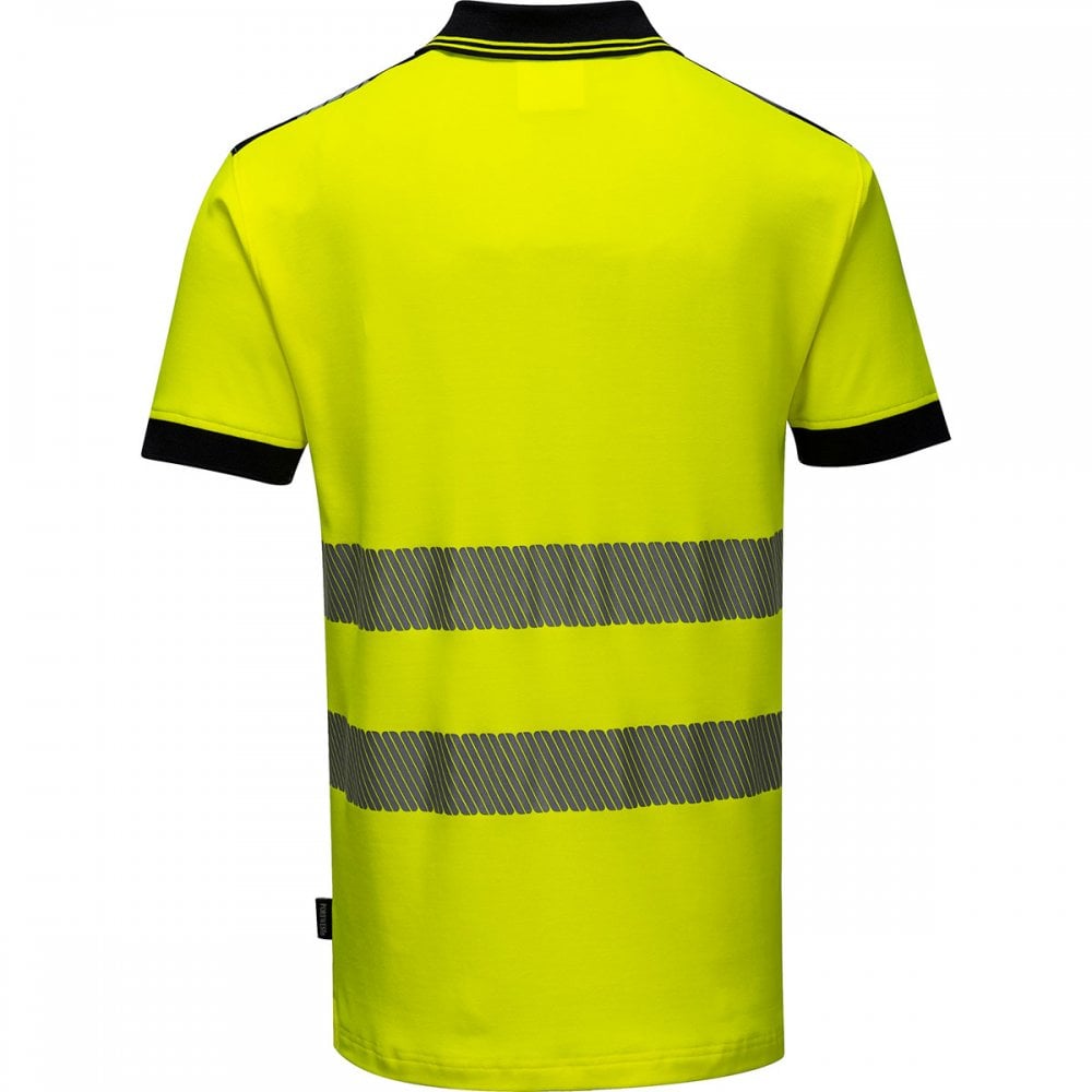 PW3 T180 Hi-Vis Polo Shirt Short Sleeve Yellow/Black