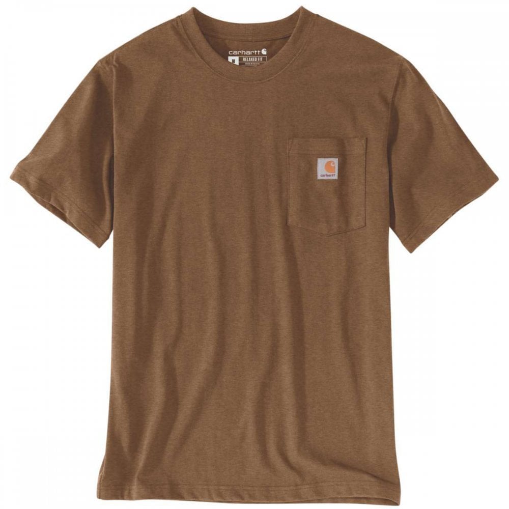 103296 Relaxed Fit Heavyweight Short-Sleeve K87 Pocket T-Shirt Oiled Walnut Heather XS *One Size Only - Outlet Store*