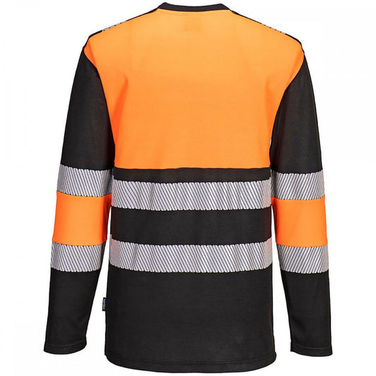 PW312 PW3 Hi-Vis Cotton Comfort Class 1 T-Shirt Long Sleeve