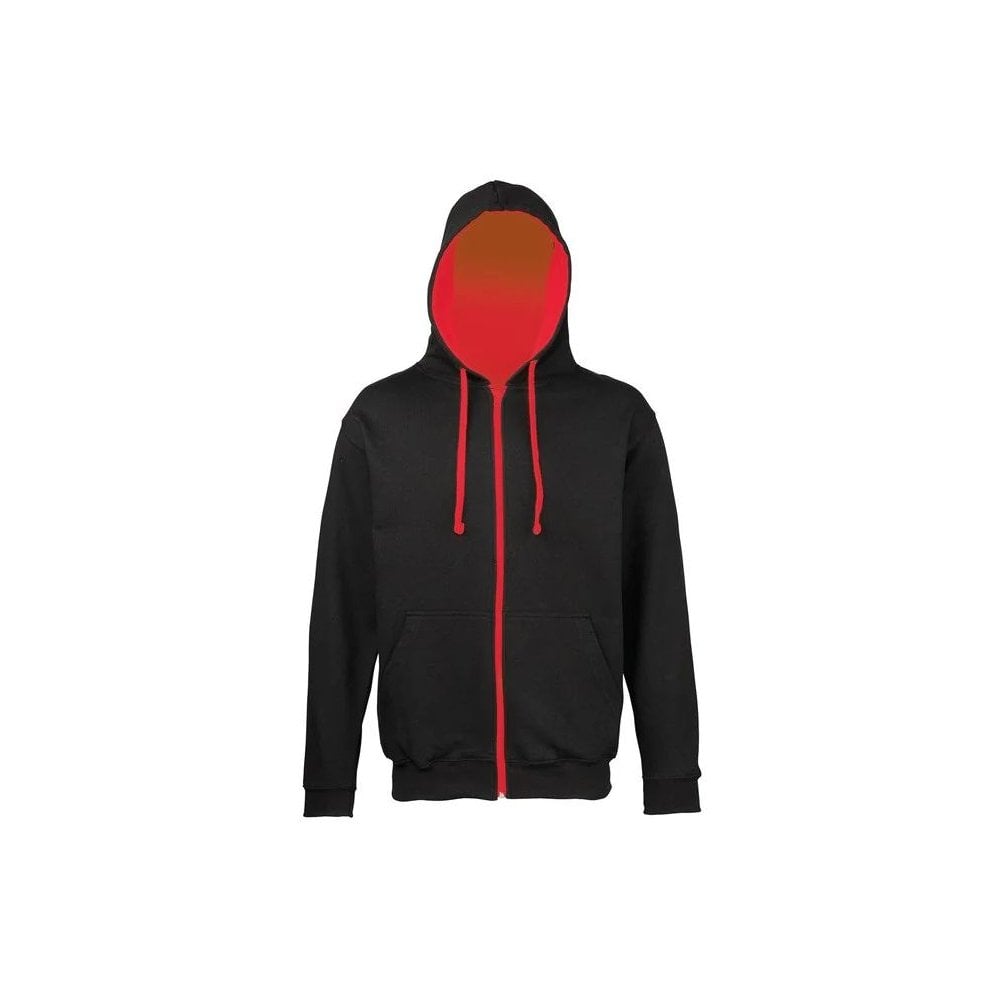 JH053 Varsity Zoodie Jet Black/Fire Red M *One Size Only - Outlet Store*