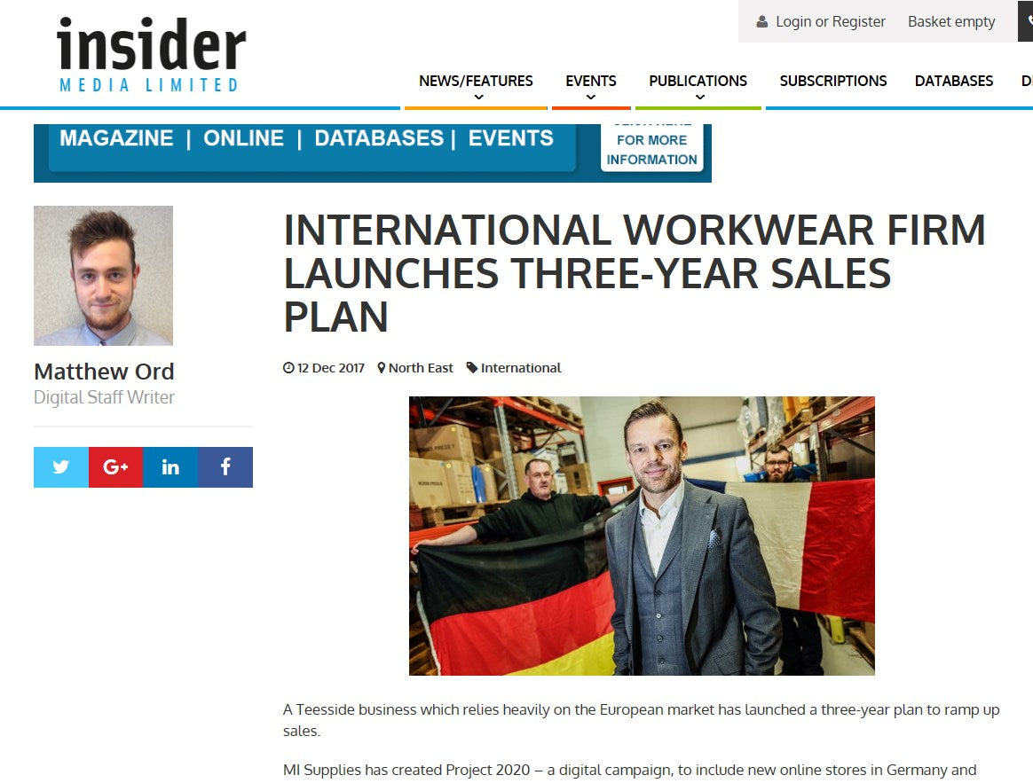 International workwear firm launches three-year sales plan