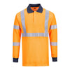 FR76 Flame Resistant Modaflame Hi Visibility Long Sleeve Polo Shirt