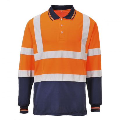 Two-Tone Long Sleeved Polo