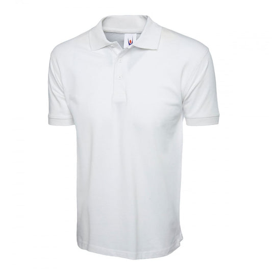 UC112 Classic Cotton Poloshirt White M *One Size Only - Outlet Store*