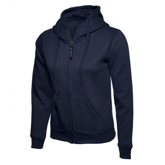 UC505 Ladies Classic Full Zip Hooded Sweatshirt Navy XS *One Size Only - Outlet Store*
