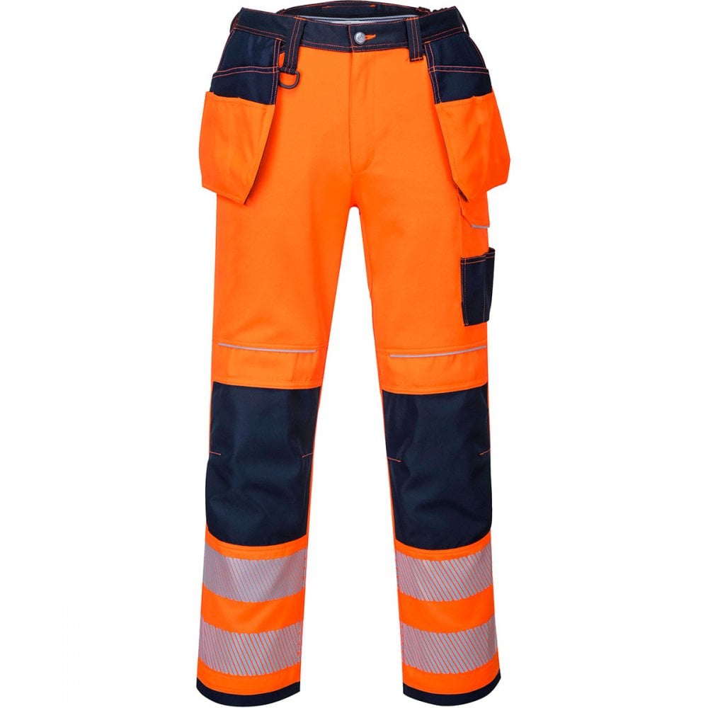PW3 T501 Vision Hi-Vis Holster Trousers Orange/Navy