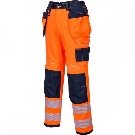 PW3 T501 Vision Hi-Vis Holster Trousers Orange/Navy