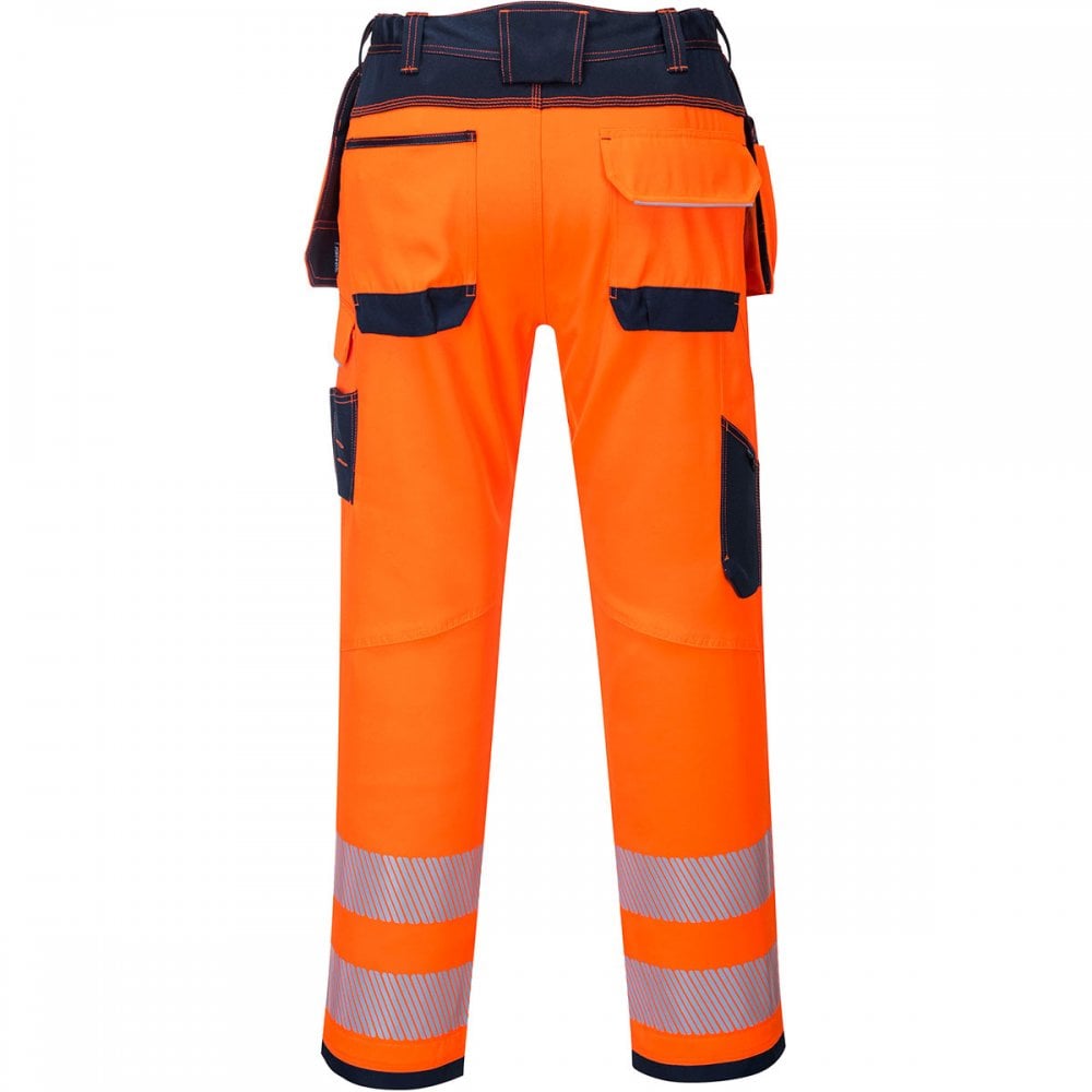 PW3 T501 Vision Hi-Vis Holster Trousers Orange/Navy