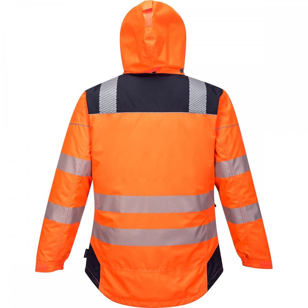 PW3 T400 Hi-Vis Winter Jacket Orange/Navy