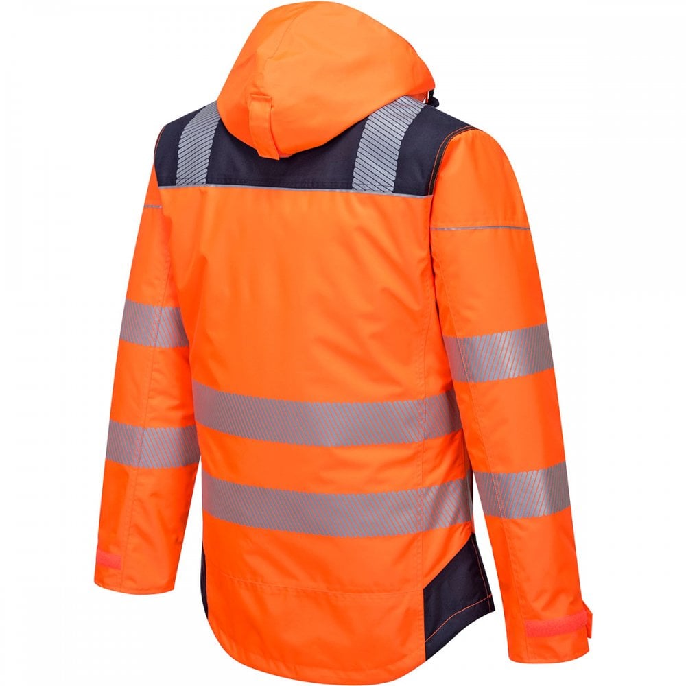 PW3 T400 Hi-Vis Winter Jacket Orange/Navy