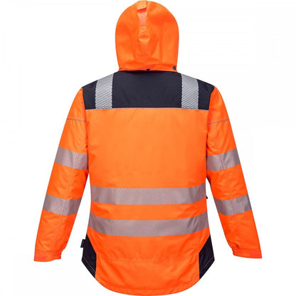 PW3 T400 Hi-Vis Winter Jacket Orange/Navy