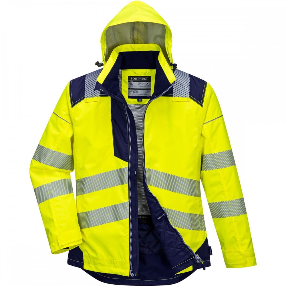 PW3 T400 Hi-Vis Winter Jacket Yellow/Navy