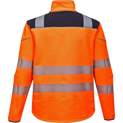 PW3 T402 Hi-Vis Softshell Jacket Orange/Navy