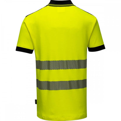 PW3 T180 Hi-Vis Polo Shirt Short Sleeve Yellow/Black