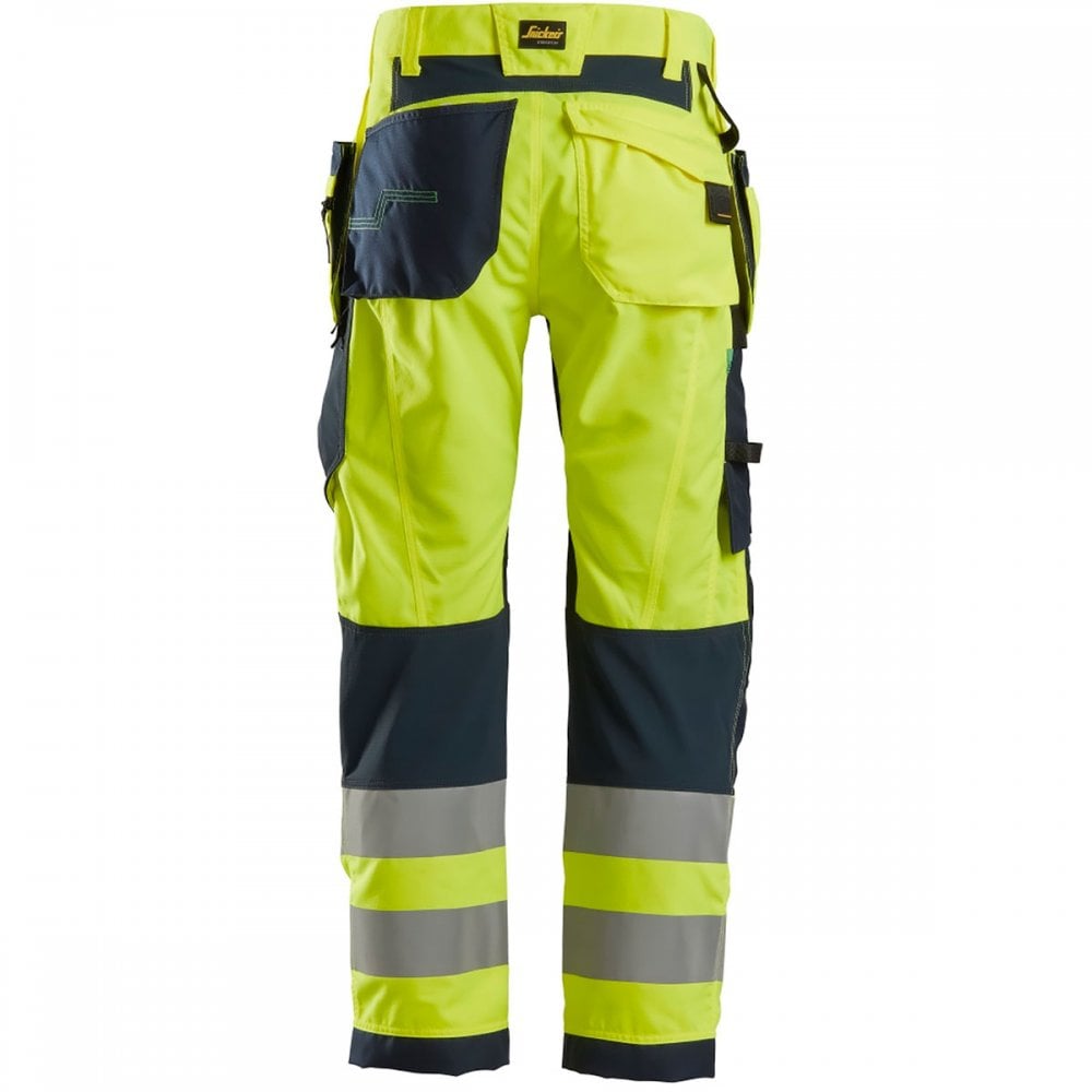 6932 FlexiWork High-Vis Work Trousers Holster Pockets+ Class 2
