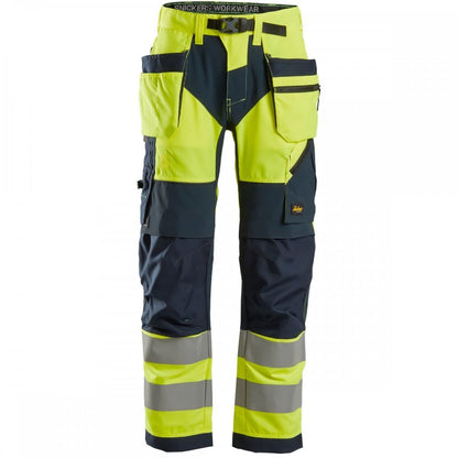 6932 FlexiWork High-Vis Work Trousers Holster Pockets+ Class 2
