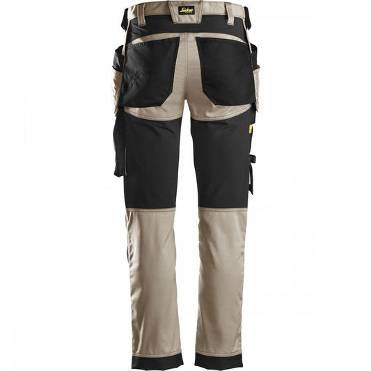 6241 AllroundWork Slim Fit Trousers Holster Pockets Khaki/Black