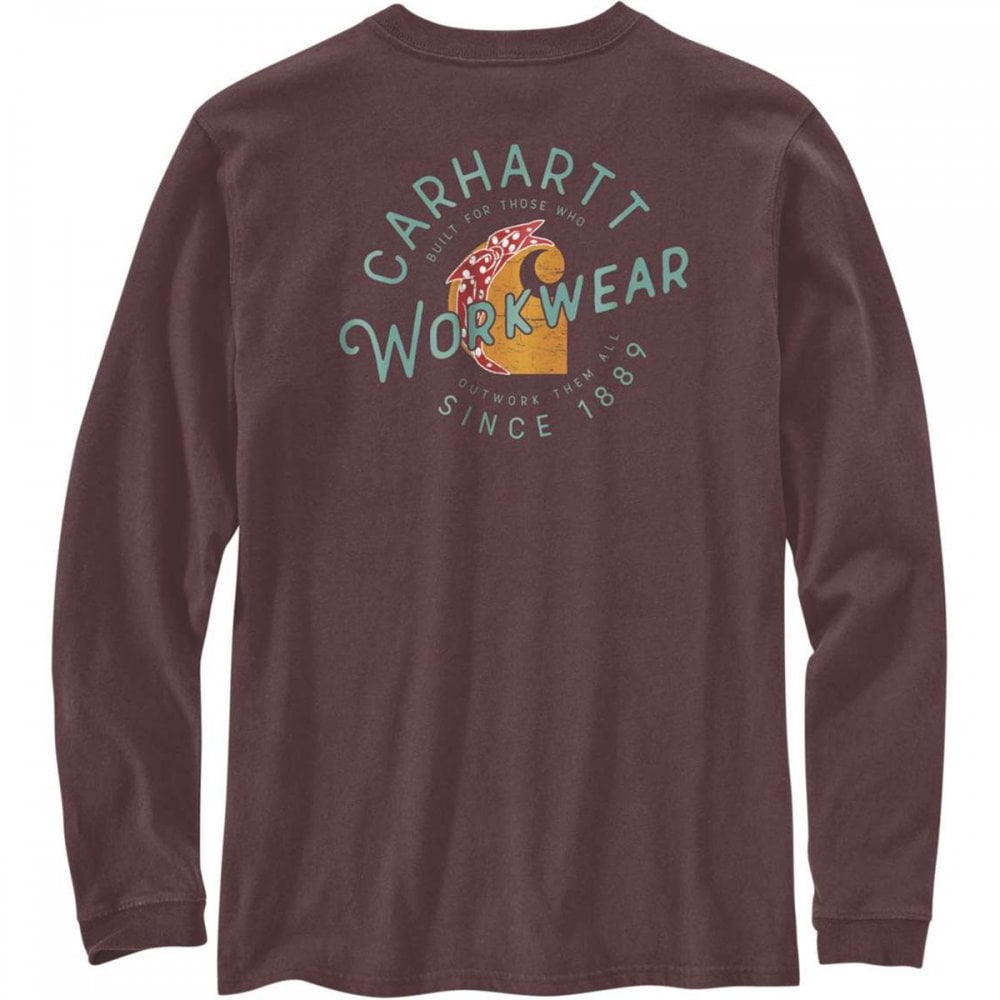 104524 Womens Workwear Graphic Pocket Long Sleeve T-Shirt