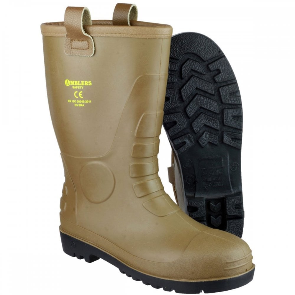 FS95 Waterproof PVC Pull on Safety Rigger Boot - Fur Lined Wellington