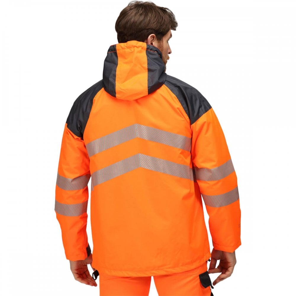 TRA340 Mens Hi-Vis Waterproof Reflective Parka Jacket