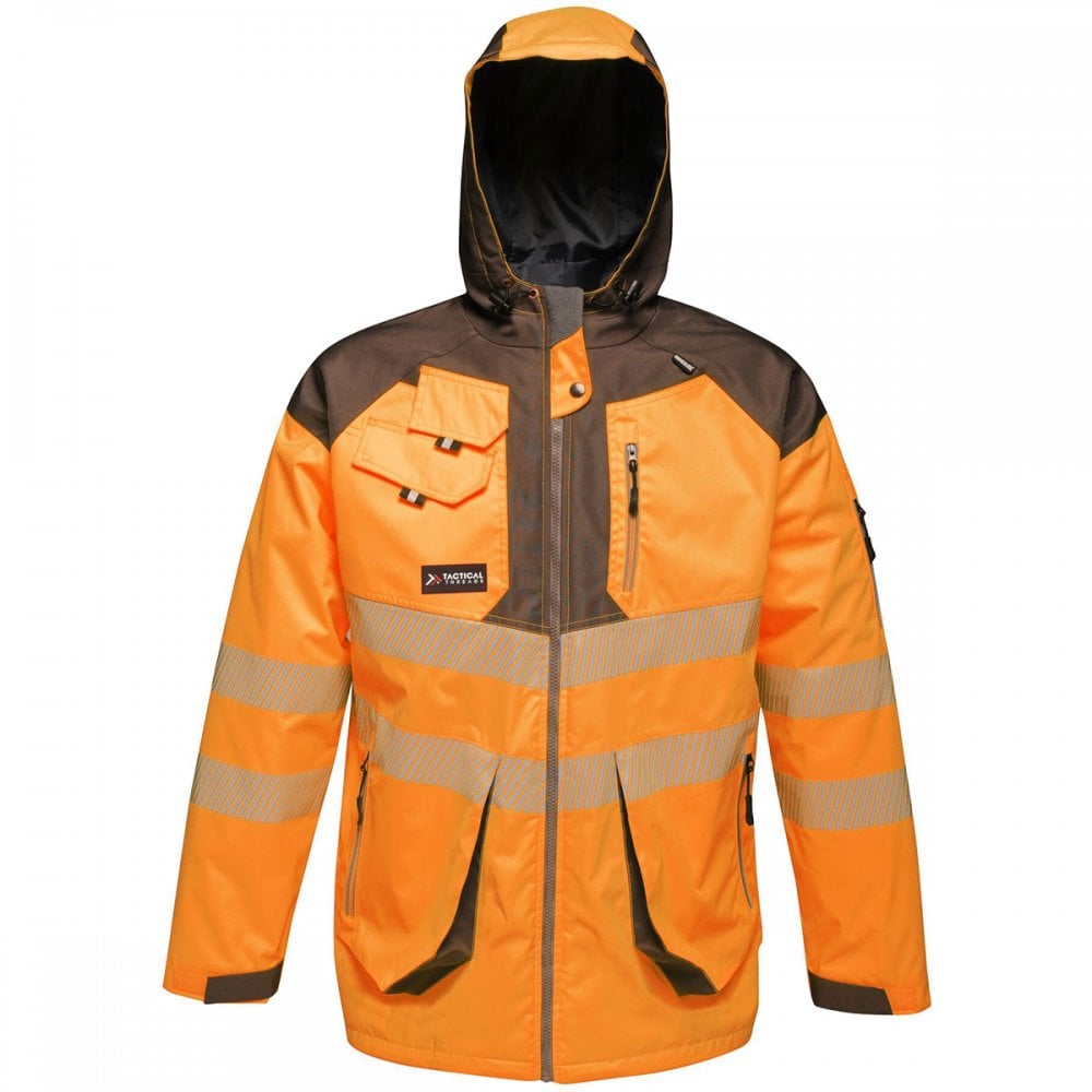 TRA340 Mens Hi-Vis Waterproof Reflective Parka Jacket