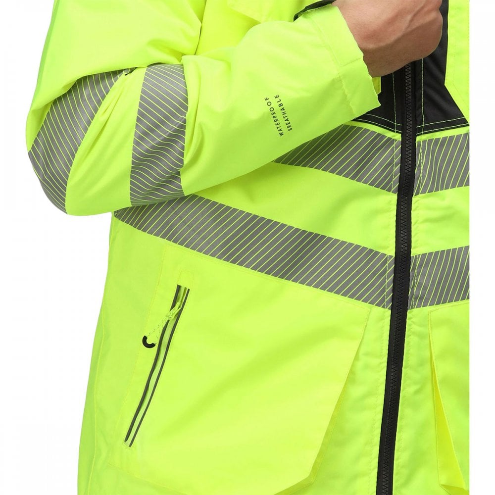 TRA340 Mens Hi-Vis Waterproof Reflective Parka Jacket