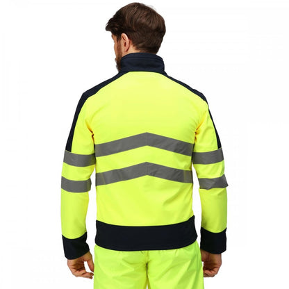 TRA625 Mens Hi Vis Pro Waterproof Reflective Softshell Work Jacket