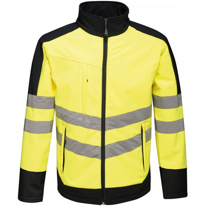 TRA625 Mens Hi Vis Pro Waterproof Reflective Softshell Work Jacket
