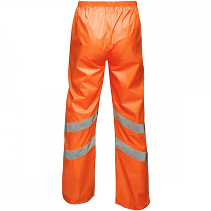 TRW498 Mens Hi Vis Pro Waterproof Reflective Packaway Work Over Trousers