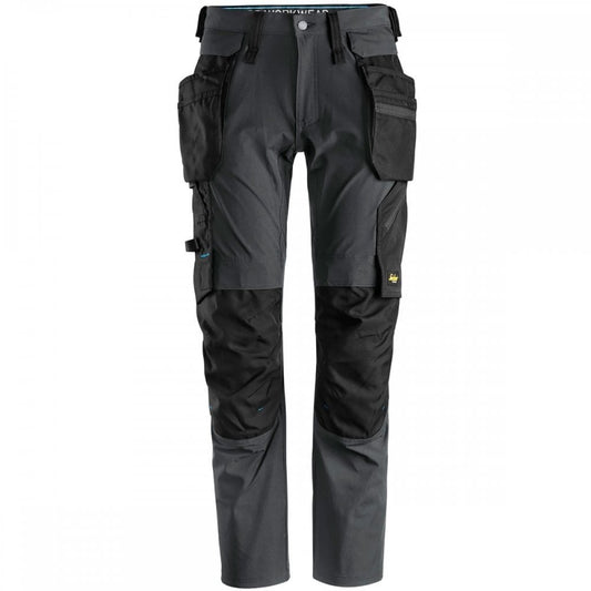 6208 LiteWork Trousers+ 4 Way Stretch Detachable Holster Pockets Steel Grey/Black - Slim Fit