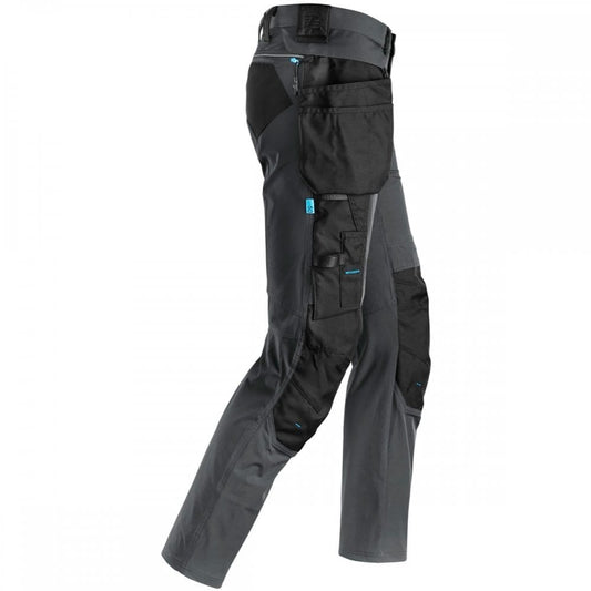 6208 LiteWork Trousers+ 4 Way Stretch Detachable Holster Pockets Steel Grey/Black - Slim Fit