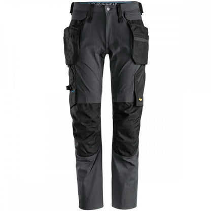 6208 LiteWork Trousers+ 4 Way Stretch Detachable Holster Pockets Steel Grey/Black - Slim Fit