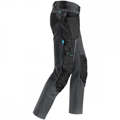 6208 LiteWork Trousers+ 4 Way Stretch Detachable Holster Pockets Steel Grey/Black - Slim Fit