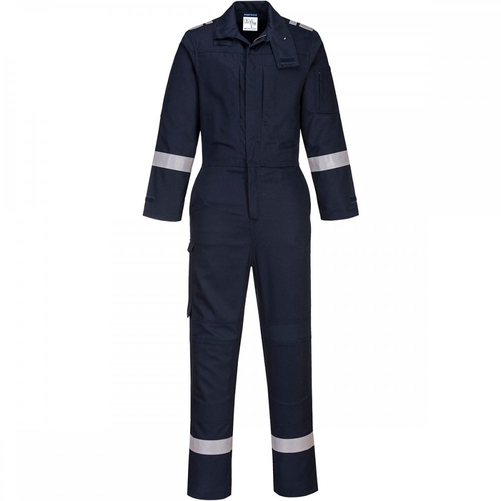 FR501 Bizflame Plus Stretch Panelled Coverall Navy 31" L *One Size Only - Outlet Store*
