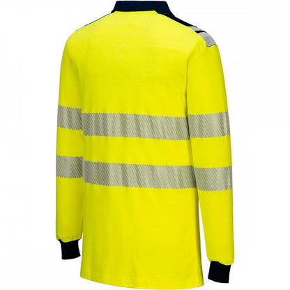 FR702 WX3 Flame Resistant Hi-Vis Long Sleeve Polo Shirt