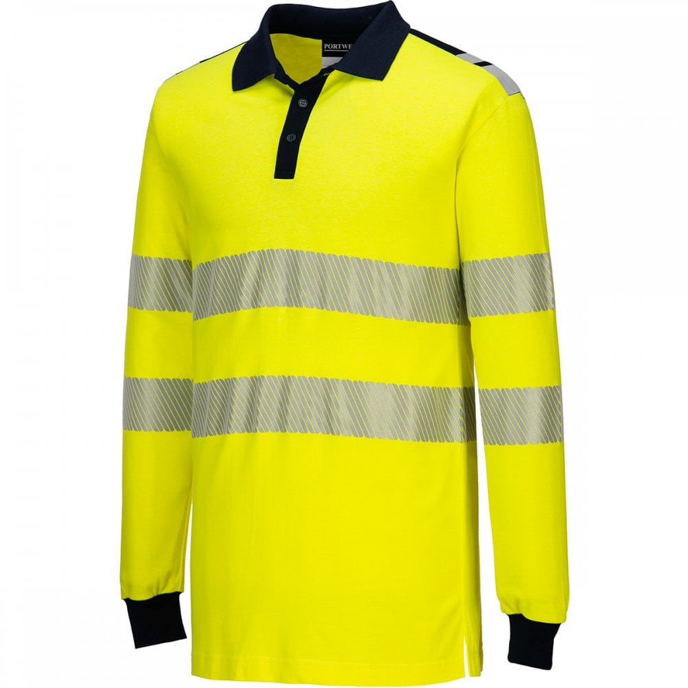FR702 WX3 Flame Resistant Hi-Vis Long Sleeve Polo Shirt