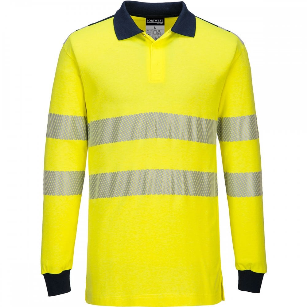 FR702 WX3 Flame Resistant Hi-Vis Long Sleeve Polo Shirt