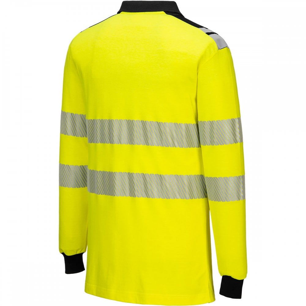 FR702 WX3 Flame Resistant Hi-Vis Long Sleeve Polo Shirt