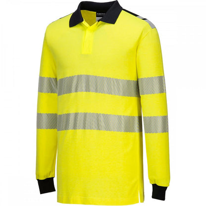 FR702 WX3 Flame Resistant Hi-Vis Long Sleeve Polo Shirt