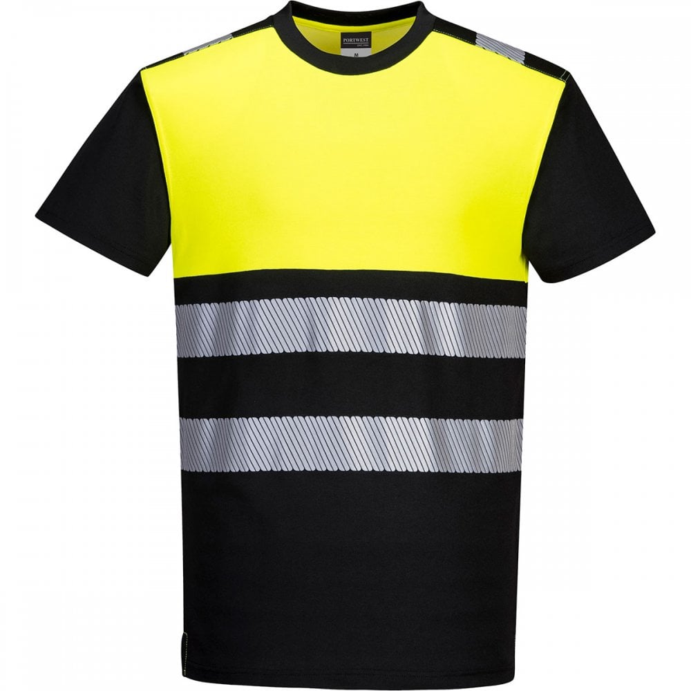 PW311 PW3 Hi-Vis Class 1 Breathable T-Shirt Black/Yellow XL *One Size Only - Outlet Store*