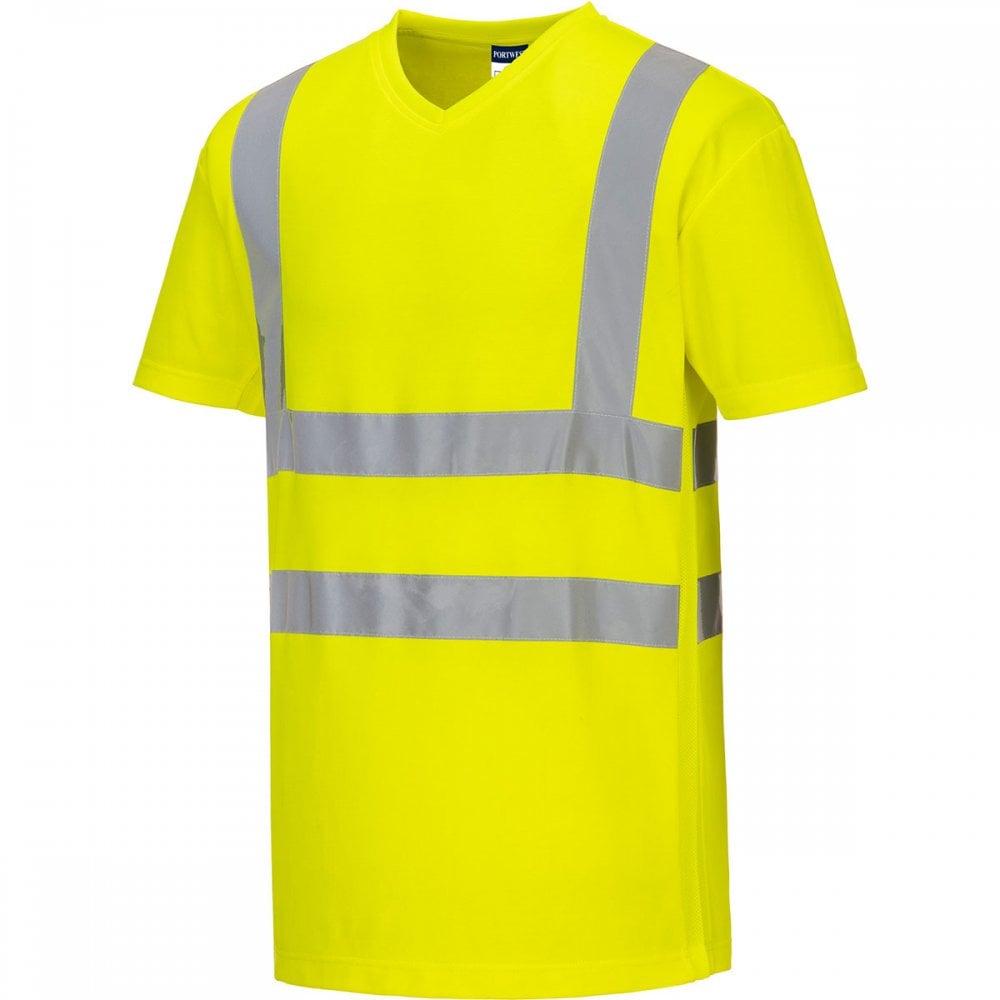 S179 V-Neck Mesh Inserts T-Shirt