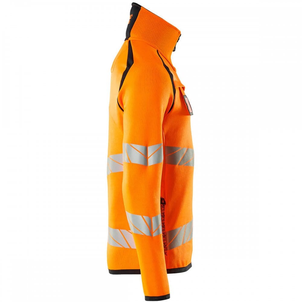 19005 Hi Vis Accelerate Safe Knitted Jumper with half zip