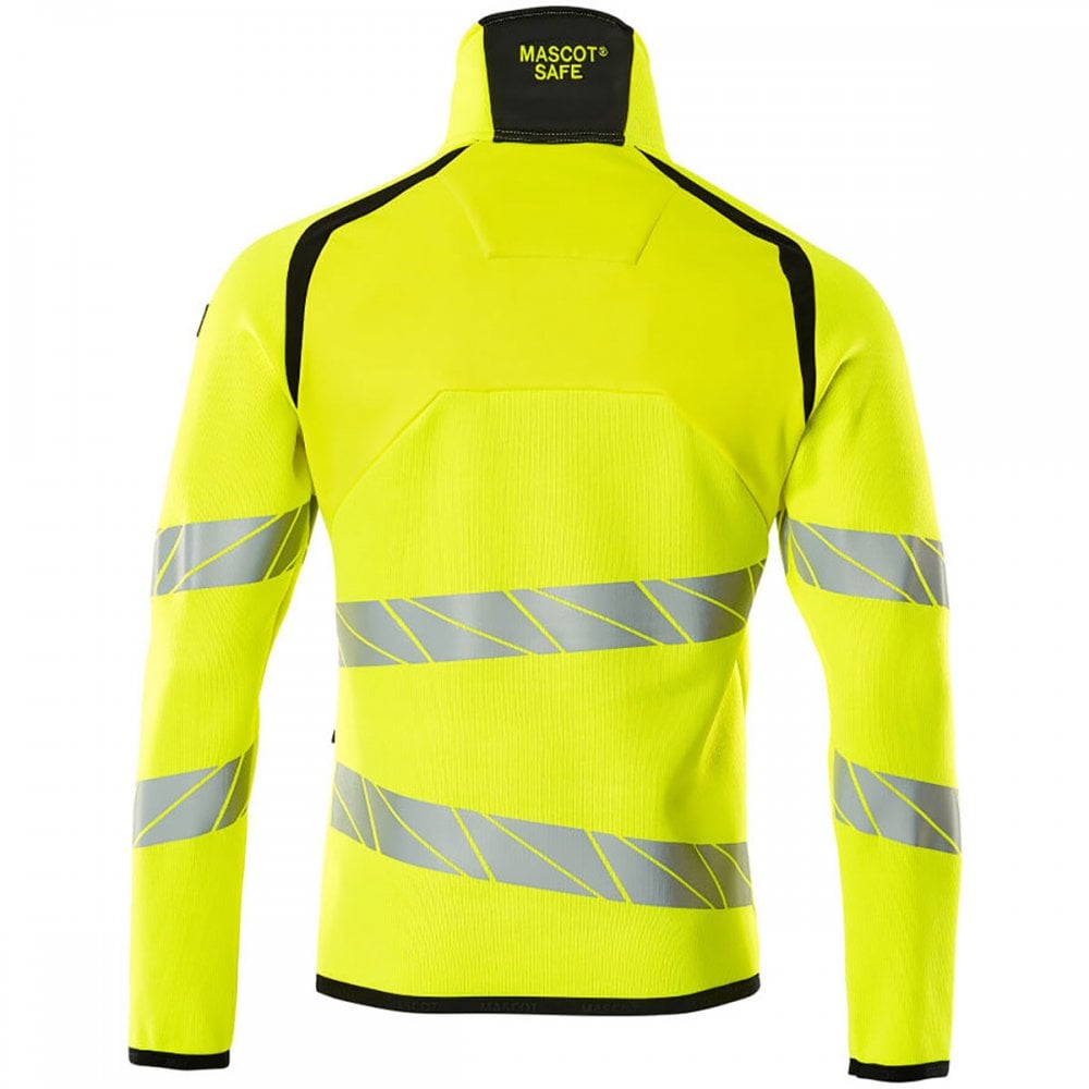 19005 Hi Vis Accelerate Safe Knitted Jumper with half zip