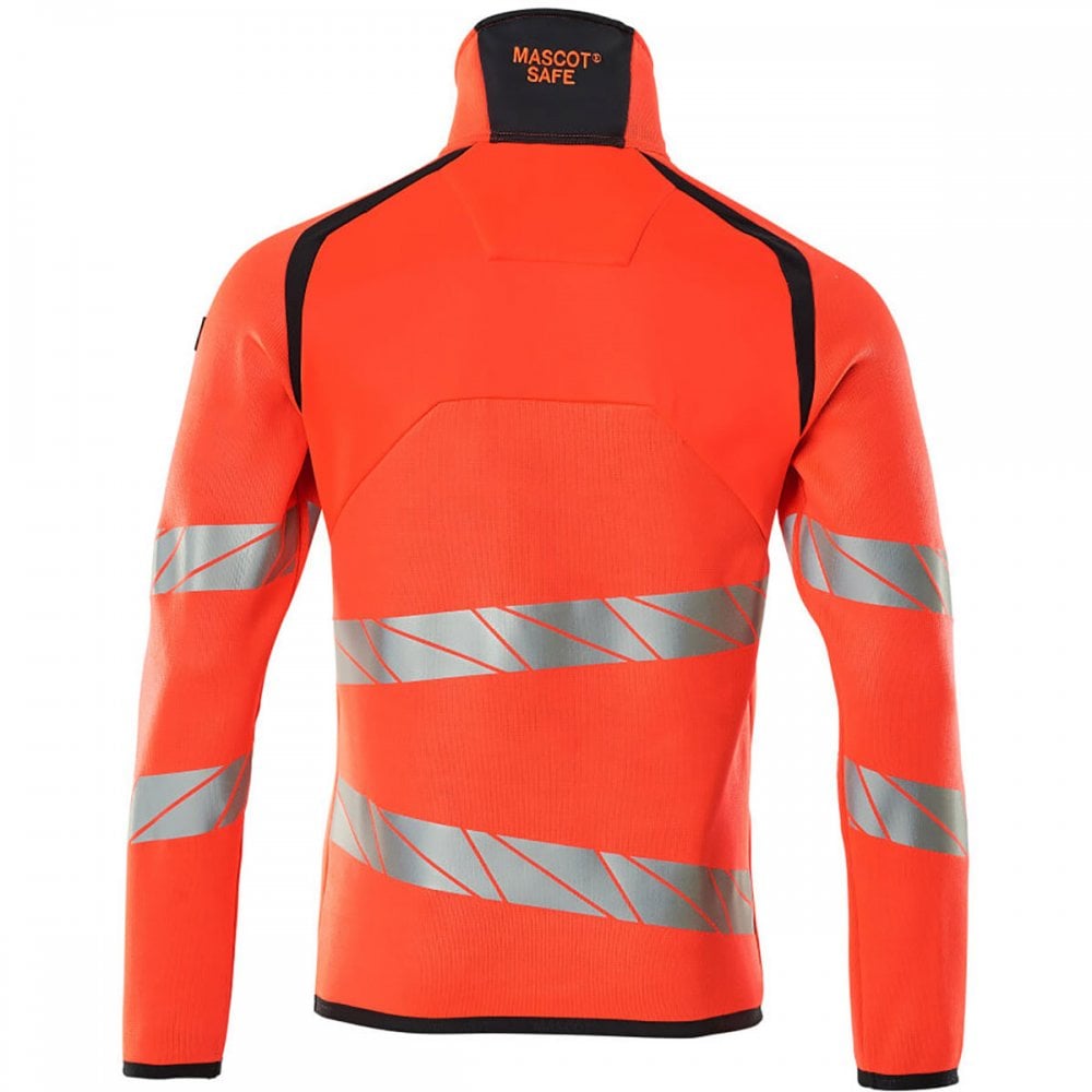 19005 Hi Vis Accelerate Safe Knitted Jumper with half zip