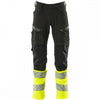 19879 Accelerate Safe Trousers with kneepad pockets Black/Hi-Vis Yellow 32" 36.5" *One Size Only - Outlet Store*