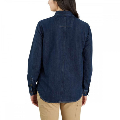 105492 Womens Midweight Denim Long Sleeve Shirt