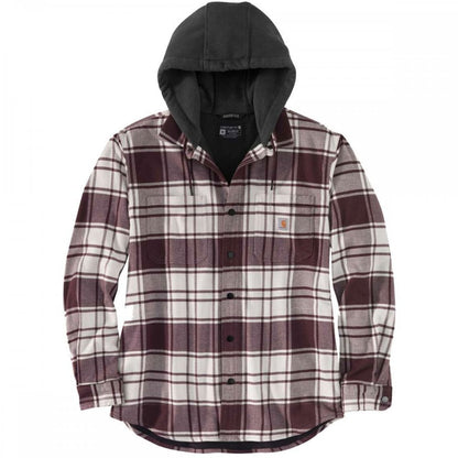 105621 Flannel Fleece Lined Hooded Shirt Jacket