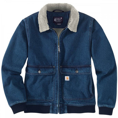 105446 Womens Relaxed Fit Denim Sherpa Lined Jacket